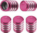 Tire Valve Stem Cap Cover - (5 Pack) Tire Air Cap Metal with Plastic Liner Corrosion Resistant Leak-Proof Halloween Pumpkin Car Decoration Accessories Pink