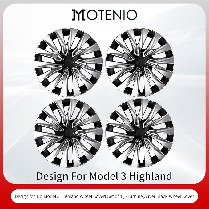 for Tesla Model 3 Highland Wheel Cover,18 inch Model 3 Wheel Rim Cover Caps, 4PCS Hubcaps Wheel Cover Model 3 Highland (2023-2025) Rim Full Cover Hubcaps Accessories