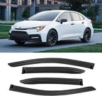 Window Visor for 2019-2026 Toyota Corolla Sedan, Out-Channel Rain Guards Shields Vent Deflector Shade Wind Dark Smoke 2020 2021 2022 2023 2024 19 20 21 22 23, Outside-Mount, 4PCS