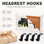 Car Seat Hooks for Headrest 4 Pack, Car Seat Back Storage Hook, Universal Vehicle Headrest Hanger for Purse, Handbag, Coat, Umbrella, Grocery Bags, Practical Interior Accessories