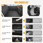 PROZAR Dog Car Seat Cover for Back Seat, Hard Bottom Back Seat Extender, Back Seat Pet Cover for Dogs -Supports 400lbs, Waterproof Heavy Duty Scratch Dog Hammock for Midsize Cars & Compact SUV, 53.5in