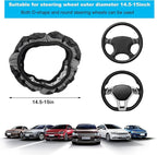 Car Steering Wheel Cover, 15 Inches Non-Slip Leather Steering Wheel Protector, Universal Soft Cover Mats for Car Truck SUV, Interior Car Accessories (Gray)