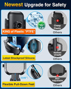 [True Military-Grade] Car Phone Holder [Best Suction & Clip] Cell Phone Mount for Dashboard Windshield Vent Truck Cradle Dash Stand for iPhone 15 Pro Max 14 13 12 Android, White