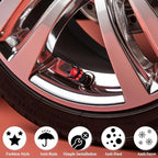 4PCS Crown Bling Tire Stem Valve Caps, Crystal Diamond Car Wheel Tire Valve Caps Universal Copper Core Stem Covers for Cars, SUV, Trucks, Bikes, Motorcycles, Bicycles (Black & Red)
