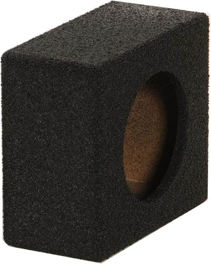 QBomb QBTW6.5 Single 6.50 Inch Heavy Duty MDF Material Car Audio Speaker Enclosure Boxes with Bedliner Spray Coating Finish, 2 Pack