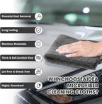 30 Pcs 12.5 × 12.5 Inch Edgeless Microfiber Plush Towels for Cars Detailing Drying Wash Polishing Absorbent Cleaning Cloths, 500 GSM (Gray)