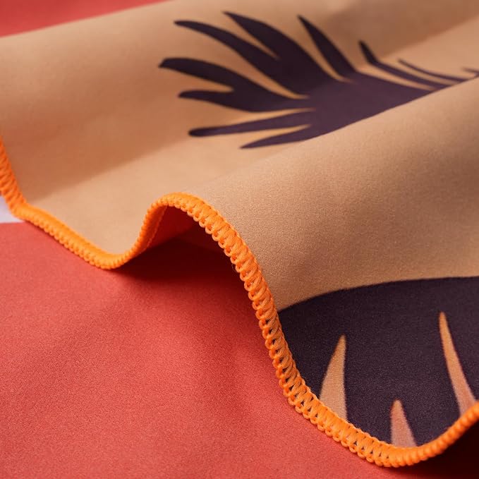 2 Pack Microfiber Beach Towel, Quick Dry Travel Towel Large Sand Free Towel for Beach, Camping, Swim Pool, Gym, Sports& Yoga 71"x32", Retro Tropics/Tropical Sunset