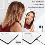 Led Sun Visor Vanity Mirror, Upgraded Large Car Mirrors with Lights, Dimmable Light up Vanity Makeup Mirror for Car,Rechargeable Universal Rear View Visor Mirrors