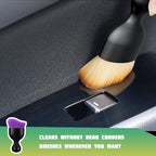 Car Interior Detailing Brush, Curved Soft Bristles Vehicle Removal Dust Collectors, Scratch-Free Automotive Cleaning Tool Accessories, Universal for Truck SUV Sedan (Purple)