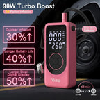 Tire Inflator Portable Air Compressor, 6000mAh Battery with Cigarette Lighter Adapter, 90W Fast Inflation, 6 Modes, Digital Display, Storage Bag & Handle, for Car Tires, Bike, Motorcycle, Ball
