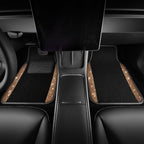 Bling Diamond Car Floor Mats, Shining Rhinestone Carpet Sparkly Glitter Crystal with Anti-Slip PVC Heel Pad Waterproof Universal Fit Automotive SUV,Sedan,Van,Cute Girl Women,4pcs Golden