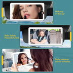Led Sun Visor Vanity Mirror,Upgraded Large Car Mirrors with Lights,Dimmable Light up Vanity Makeup Mirror for Car,Rechargeable Universal Rear View Visor Mirrors (White)