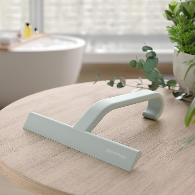 JustHang Shower Squeegee for Glass Doors, All-One-Piece Award-Winning Silicone Squeegee with Built-in Hook for Bathroom, Window, Mirror, Tile Wall,Car, Streak-Free Cleaner,10-Inch Sage Green