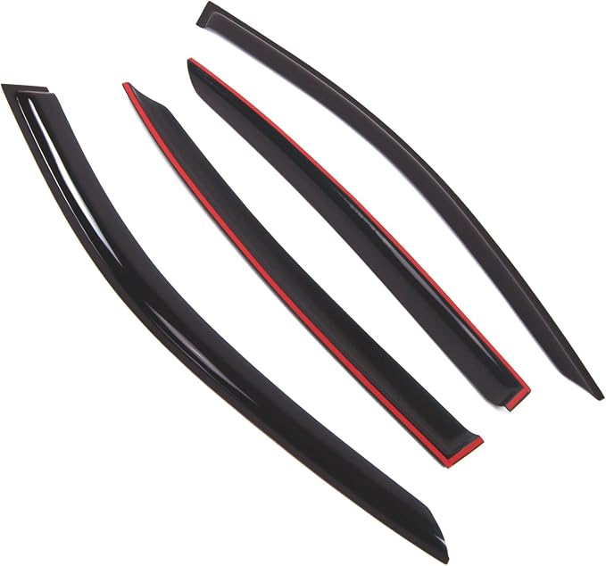 Outside Mount Window Vent Visors Rain Guards Compatible with Infiniti Q50 2017-2018 | Side Window Wind Deflectors Rain Shields | Black Tinted, 4 Pcs Set, BGWV-808B