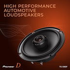 D-Series TS-D65F 6.5” 2-Way Speakers (Pair) – 270W Max, Balanced Sound + Smooth Treble, Ideal Factory Upgrade, Add an Amplifier for Even Better Performance