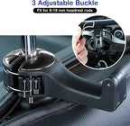 Upgraded 2 Pack Car Headrest Hidden Hook 2 in 1 Car Seat Hooks with Phone Holder for Purse, Backpacks,Toys,and Even Bottle Storage Organizer (Silver)