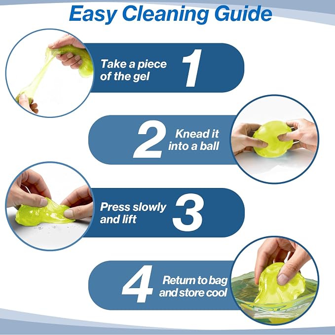 Car Cleaning Gel, Super Clean Car Cleaning Putty for Interior Detailing, Dust Cleaning Gel for Air Vents, Cup Holders, Dashboards, Keyboard & Hard-to-Reach Areas, 80g