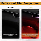 Car LED Strip Light, 12V 24 LED Vehicle Interior Atmosphere Lamps with Cigarette Lighter, Auto Under Dash Ambient Night Light, Universal Car Accessories (Red, Cigarette Lighter)