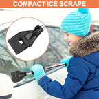 3-in-1 Portable Snow Shovel Kit with Ice Scraper and Snow Brush, Emergency Collapsible Design Snow Remover Set for Garden, Camping, Car, Trucks and Other Outdoor Activities