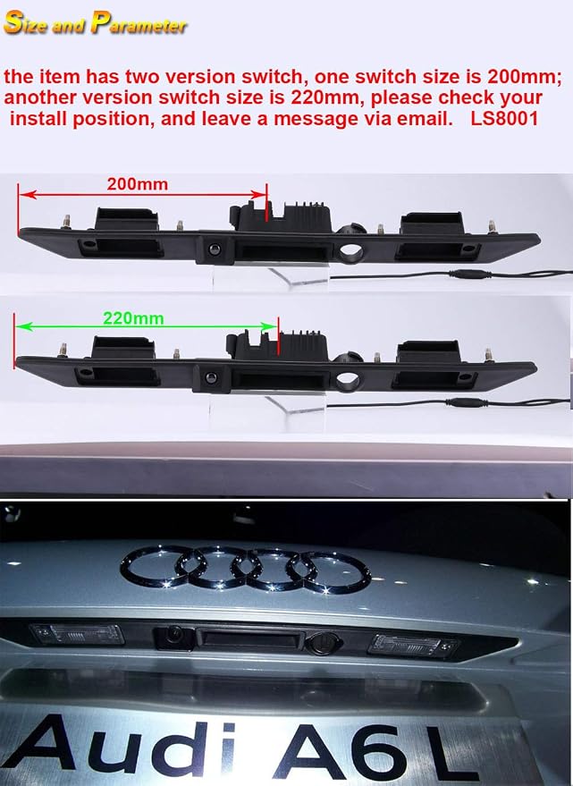 Super HD Vehicle Camera 1280x720 Pixels 1000 TV Car Parking Camera Night Vision Reverse Waterproof Trunk Handle Back up Rear View Camera for Audi A4 B6 B7 A3 A6 Avant Kombi S3 S6 A8 S8 RS4 RS6 A5 Q7