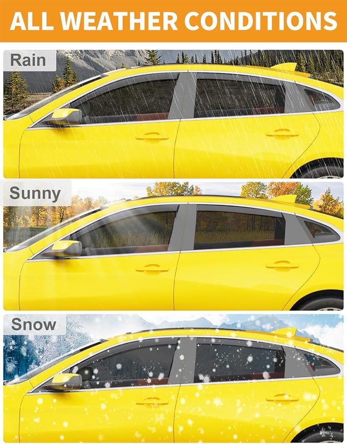 in-Channel Window Rain Guards Fit for Chevy Malibu 2016-2025(9 Gen) Rain Guards Extra Durable Window Deflectors Visors Vent Visors Vent Shades Car Accessories -4 pcs