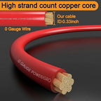 0 Gauge Amplifier Wiring Kit,3000W Car Audio Installation Kit with 17FT CCA Power Cable,RCA Cable,Speaker Wire,100A Fuse Holder – Complete Subwoofer Amp Wiring kit