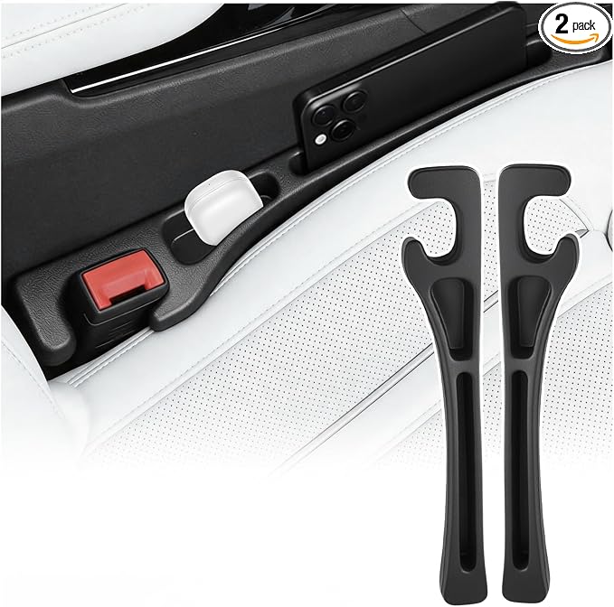 2 Pack Bendable Car Seat Gap Filler Organizer,No Drops Car Seat Gap Plug with Storage Slot Extra Space, Easy Install Universal Cars Gaps Seats Filler Cars Accessories