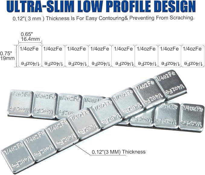 Upgraded Wheel Weights 1/4oz, 0.25oz - 960PCS Adhesive Stick on Wheel Weights, 120 oz/Box, 2 Boxes, EasyPeel Tape Automobiles/Trucks/SUVs/Motorcycles, Perfect for Garages