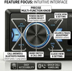 Single DIN Car Radio Headunit Bluetooth Stereo Audio for Handsfree Calling,Phone Charging, FM/ MP3/TF Card/AUX/Time,Dual USB,7 LED Colors