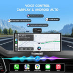 CarPlay Screen for Car Tablet Android Auto Smart Screen for Car, 4K Dash Cam Portable Car Play with 3 Channel Camera,10.26” Wireless Display with FM Radio Stereo Bluetooth 5.2, 32GB TF Card Black