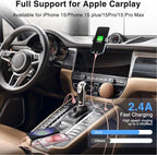 3 Pack Car Carplay Cable for iPhone 16 15 Pro Max 15 Plus Car Charger, 6FT USB to USB C Cable for Car Charger Adapter, Carplay USB C Cord Accessories Charging for iPad 10th Gen/iPad Pro Air 5th-Pink
