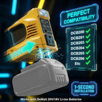 Real 220W Power Inverter Compatible with DeWalt 20V Battery, DC 20V to AC 110V-120V Portable Power Station with 1 AC Outlet, 1 USB & Type-C, 1 12V DC & 200LM LED (No Battery)
