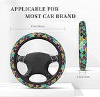 Glitter Mermaid Scales Steering Wheel Cover Cute for Women Men Car Accessories Universal 15 Inch Anti-Slip Automotive Steering Wheels Protector Covers for Truck SUV Sedan Turquoise
