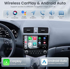 8 Core 4+32G Car Radio Stereo for Honda Accord 7th 2003 2004 2005 2006 2007: 10 inch with CarPlay Android Auto 5G WiFi Bluetooth GPS SWC Mirror Link Split-Screen DSP FM/RDS