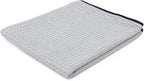 The Big One - Waffle-Weave Microfiber Drying Towel; Super Absorbent for Car Washes, Detailing, and More; Buttersoft Suede Edges; Scratch-Free, 450GSM, 25in x 40in, Grey