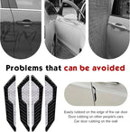 4 PCS Car Door Edge Guard Stickers, Reflective Car Door Edge Protector, Anti-Scratch & Anti-Collision Side Doors Warning Guard Strips, Auto Body Self Adhesive Strips for SUV Truck (White)