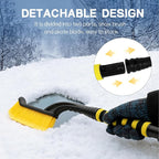 26" Snow Brush & Ice Scraper for Car Windshield Window, 2-in-1 Detachable Snow Removal Scraper, Scratch Free Snow Removal Tool with Ergonomic Foam Grip, Winter Car Accessories (Yellow)