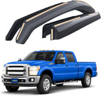 Goodyear Shatterproof in-Channel Window Deflectors for Ford F250 to F550 Super Duty 1999-2016 SuperCrew, Rain Guards, Window Visors for Cars, Vent Deflector, Car Accessories, 4 pcs - GY008129