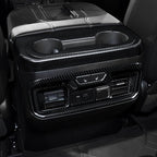 Car Rear Armrestbox Air Outlet Vent Sticker ABS Carbon Fiber Decal Interior Trim Cover for 2019-2025 Chevy Silverado | for GMC Sierra 2019-2021 1500 2500 3500 HD Accessories