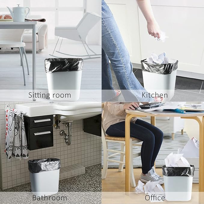 Small Trash Bags 1.2 Gallon 160 Counts Garbage Bags, Bathroom Trash Can Bin Liners, Small Plastic Bags for home office kitchen, fit 5-6 Liter, 0.8-1.6 and 1-1.5 Gal, Black