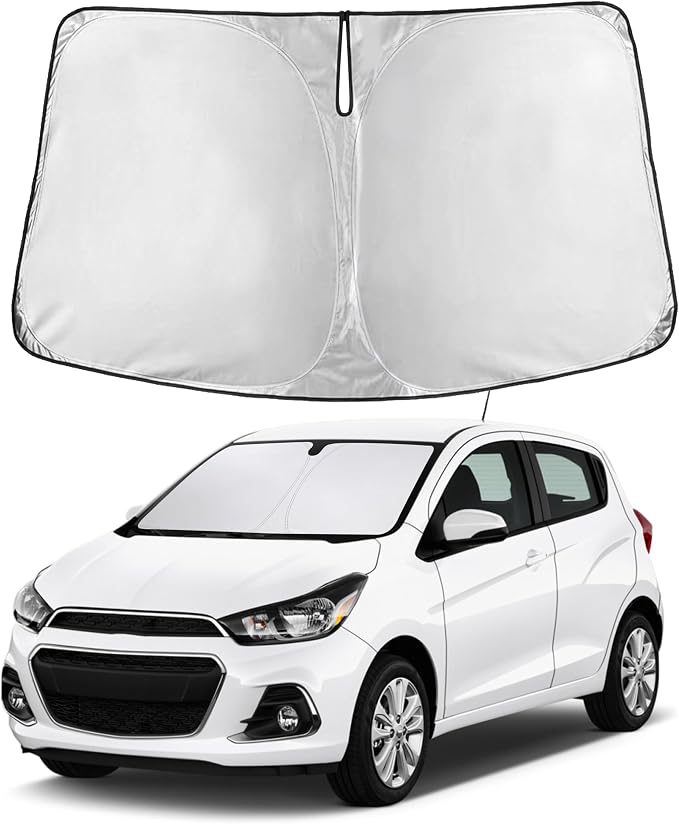 Windshield Sunshade Compatible for Chevrolet Spark 2013-2014 2015 2016, Sun Visor for Front Windshield & Window Sun Shade Cover, UV Heat Blocker & Protector, Car Accessories