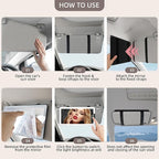 Car Sun Visor Vanity Mirror with Lights, Rechargeable LED Car Visor Makeup Mirror with 3 Color Dimmable Lights - Universal Accessories for Cars, SUVs, Trucks (Black)