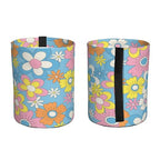 Retro Flowers Car Trash Can Small Portable Car Garbage Bag for Back Front Seat RV's Camping Accessories