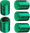 Tire Valve Stem Caps - (5 Pack) Metal Air Caps with Plastic Liner, Corrosion Resistant, Leak-Proof, Universal Stem Covers for Cars Trucks Motorcycles and Bikes - Green
