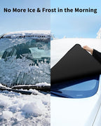 Snow Cover for Car Windshield, Snow Brush and Ice Scraper, Winter Front Window, Protects from Ice Snow Sun, Durable Car Hood Cover, Easy Install Automotive Exterior Accessories (B-Snow Cover-L-Kit)