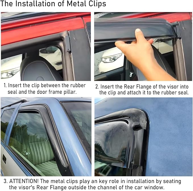 Extra Durable In-Channel Window Visor, Fit Chevrolet & GMC C/K 1500, 2500, 3500 1988-1999, Regular/Extended Cab, 1992-1999 Tahoe & Yukon, 1992-1994 Blazer (NOT Fit S10 Blazer), Smoke, 2-Pcs