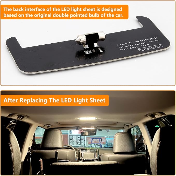 LED Light,Fit For Interior Rear Dome light Upgrade,4500K Warm Yellow Light,Brightness Can Adjust,The Accessories For Toyota RAV4(2006-2021),Corolla,Camry,Highlander(2008-2013),Tacoma,4Runner