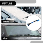 1pc 60x11cm Universal Car Ice Scraper Brush with Broom - SUV Snow Frost Remover for Car Truck RV Windscreen Side Window Anti Crash - Plastic Blue Snow Shoveling Defrost Clearing