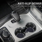 4PCS Bling Cup Holder Coaster, 2.75 Inch Auto Car Cup Holder Insert Coasters, Soft Silicone Anti-Slip Shockproof, Universal Vehicle Interior Accessories for Women Girls (Black & White)