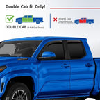 Goodyear Shatterproof in-Channel Window Deflectors for Toyota Tacoma 2024-2026 Double Cab, Rain Guards, Window Visors for Cars, Vent Deflector, Car Accessories, 4 pcs - GY008050